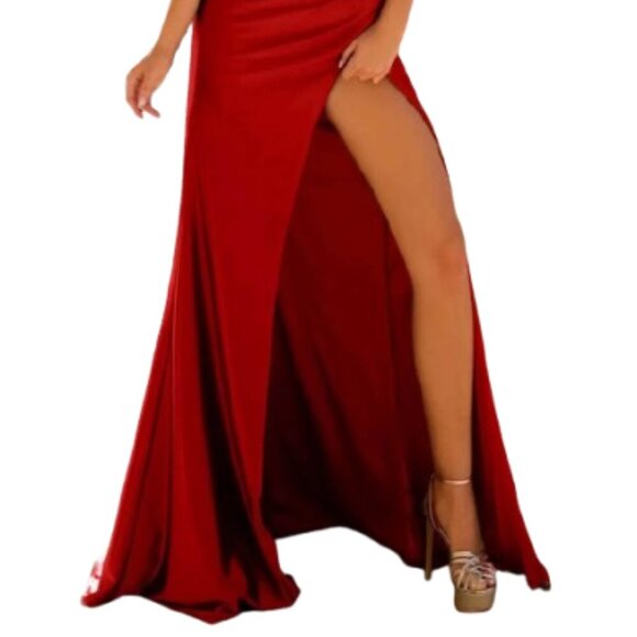NWT Clarisse 810708 Applique Prom Dress Deep Red Size 2 - Picture 3 of 7